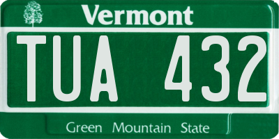 VT license plate TUA432