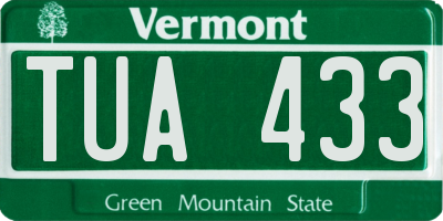 VT license plate TUA433