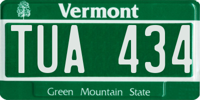 VT license plate TUA434