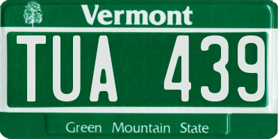 VT license plate TUA439