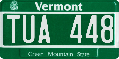 VT license plate TUA448