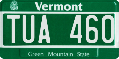 VT license plate TUA460