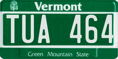 VT license plate TUA464