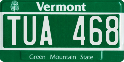 VT license plate TUA468
