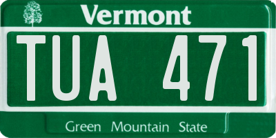 VT license plate TUA471