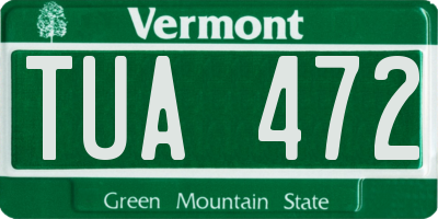 VT license plate TUA472
