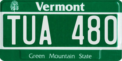 VT license plate TUA480