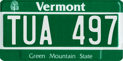 VT license plate TUA497