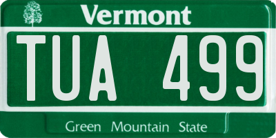 VT license plate TUA499