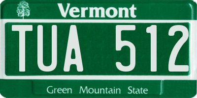 VT license plate TUA512
