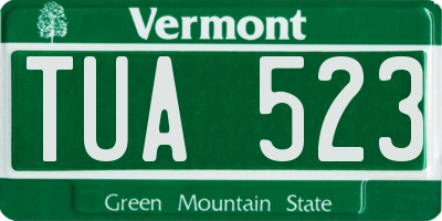 VT license plate TUA523