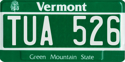 VT license plate TUA526