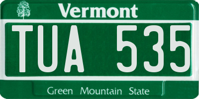 VT license plate TUA535