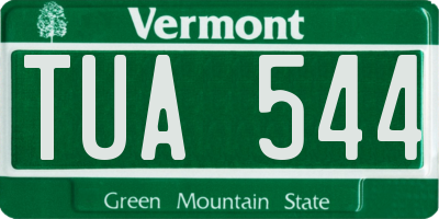 VT license plate TUA544