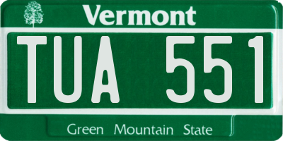 VT license plate TUA551