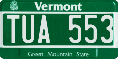 VT license plate TUA553