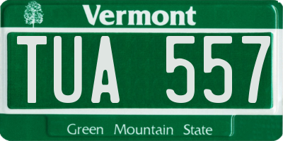 VT license plate TUA557