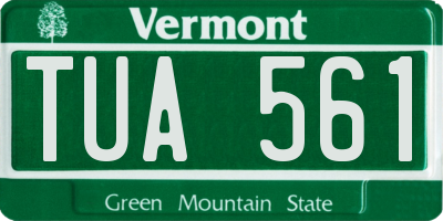 VT license plate TUA561
