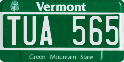 VT license plate TUA565
