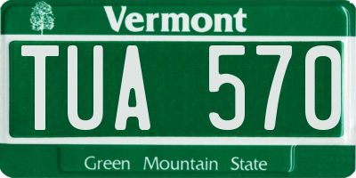 VT license plate TUA570
