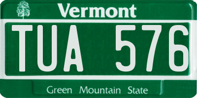 VT license plate TUA576
