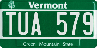 VT license plate TUA579