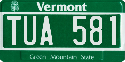 VT license plate TUA581