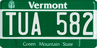 VT license plate TUA582