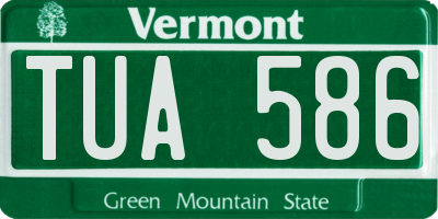 VT license plate TUA586