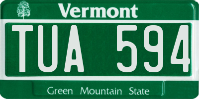 VT license plate TUA594