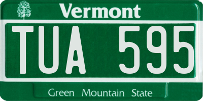 VT license plate TUA595