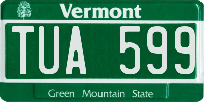VT license plate TUA599