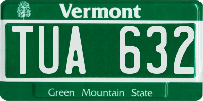 VT license plate TUA632
