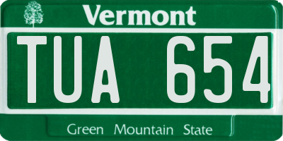 VT license plate TUA654
