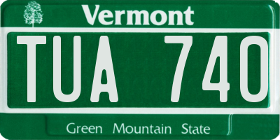 VT license plate TUA740