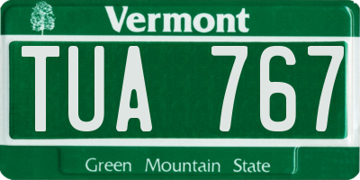 VT license plate TUA767