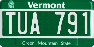 VT license plate TUA791