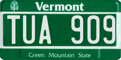 VT license plate TUA909