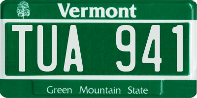 VT license plate TUA941