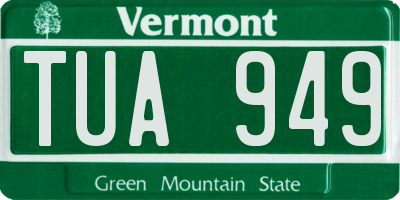 VT license plate TUA949