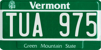 VT license plate TUA975