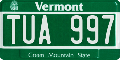 VT license plate TUA997