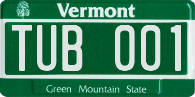 VT license plate TUB001