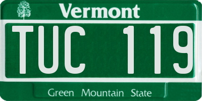 VT license plate TUC119