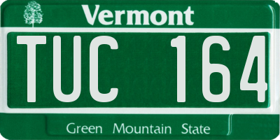 VT license plate TUC164