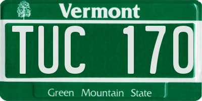 VT license plate TUC170