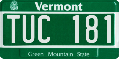 VT license plate TUC181