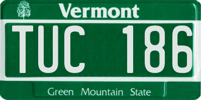 VT license plate TUC186