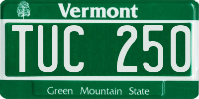 VT license plate TUC250
