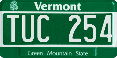 VT license plate TUC254